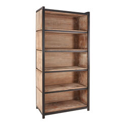 Cavell Tall Reclaimed Pine and Metal Adjustable Bookshelf