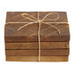 Square Wood And Gold Metal Inlay Coasters 4 Pack image number 1