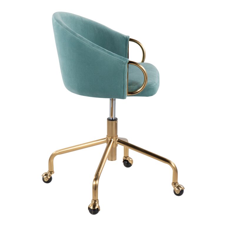Lise Velvet Curved Back Upholstered Office Chair image number 4