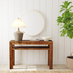 Furley Mango Wood Console Table with Shelf