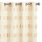 Natural Woven Fringe Lines Grommet Top Curtains Set of 2 image number 0