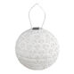 Round Porcelain White Art Deco Fabric Solar LED Lantern image number 0