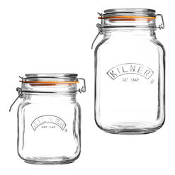 Kilner Square Glass Clip Top Storage Jar