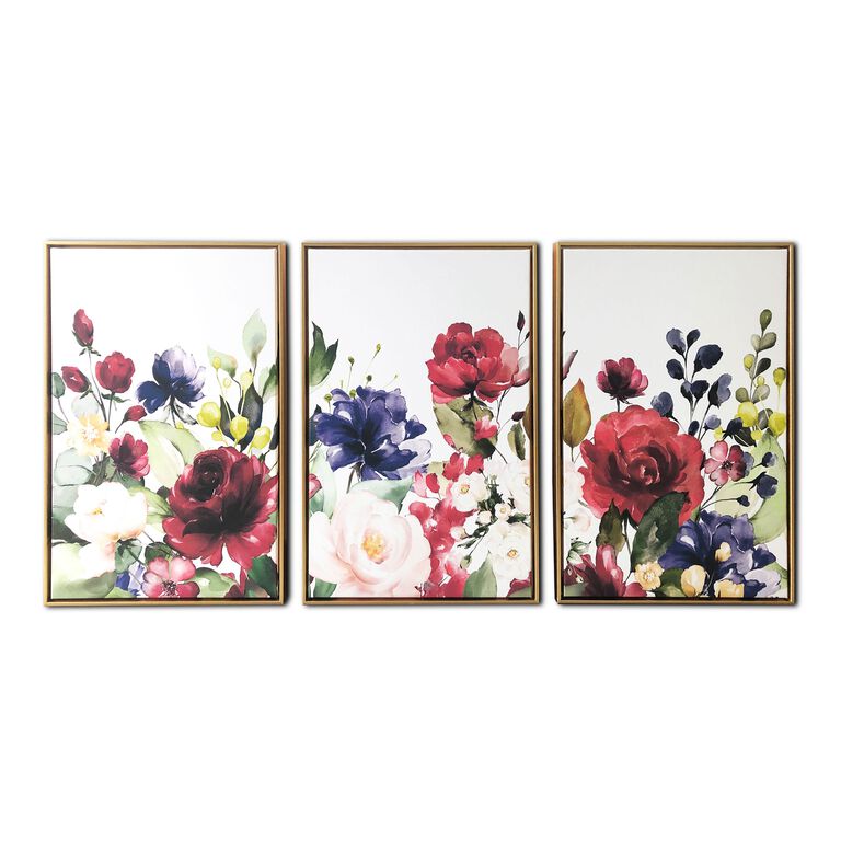 Floral Garden Triptych Framed Canvas Wall Art 3 Piece image number 1