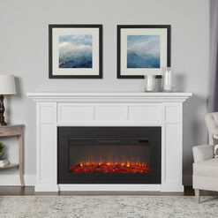 Wildegarde White Wood Electric Fireplace Mantel