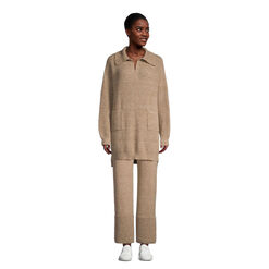 Brown Marled Recycled Yarn Knit Loungewear Collection