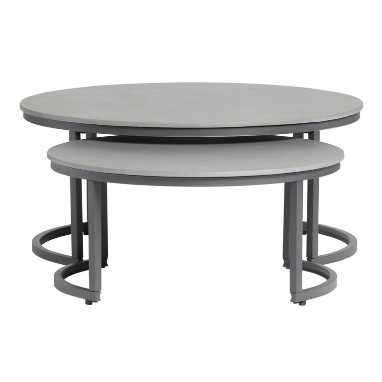 Zanotti Gray and Charcoal Outdoor Nesting Tables 2 Piece Set image number 3
