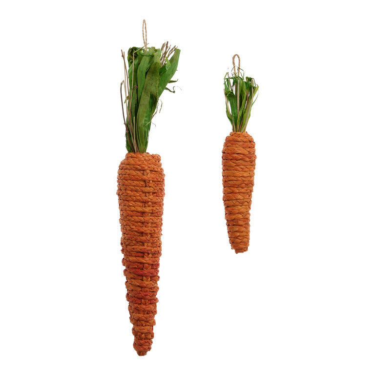 Orange Natural Fiber Woven Carrot Decor image number 1
