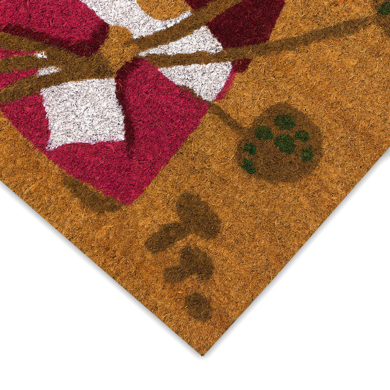 Red and Brown Welcome Gnome Coir Doormat image number 4