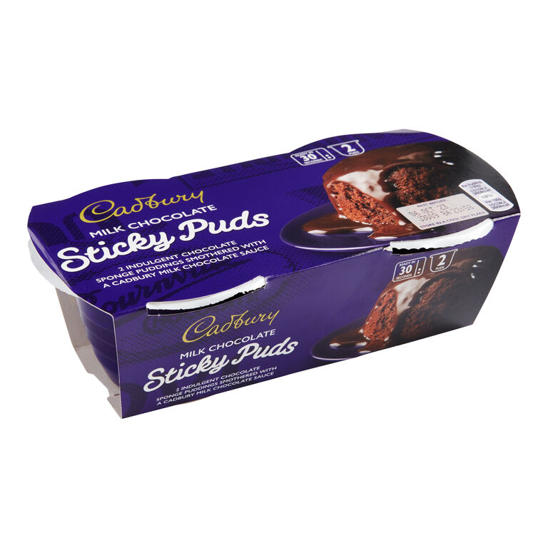 Cadbury Milk Chocolate Sticky Puds Sponge Pudding 2 Pack image number 1