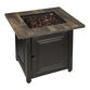 Molina Square Faux Wood and Bronze Steel Gas Fire Pit Table image number 0