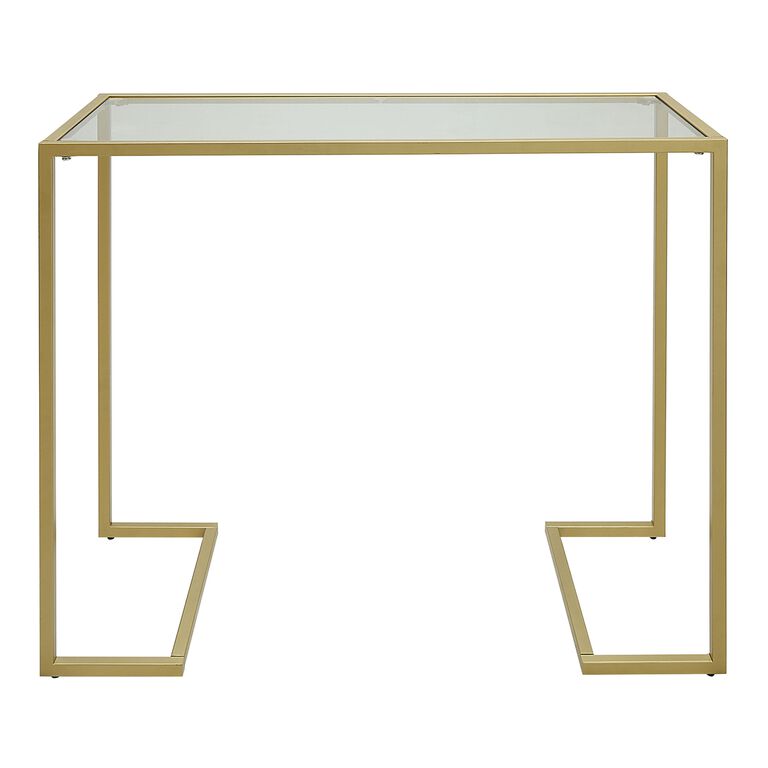 Gold Glass Top Console Table image number 1