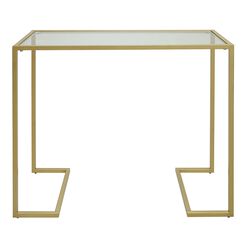 Gold Glass Top Console Table