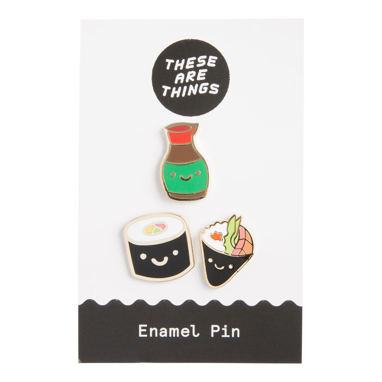 Smiley Sushi Enamel Pins 3 Pack image number 1