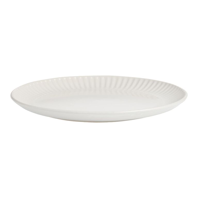 White Whittle Ribbed Dinner Plate image number 3