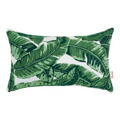 Sunbrella Tropical Leaf Outdoor Lumbar Pillow