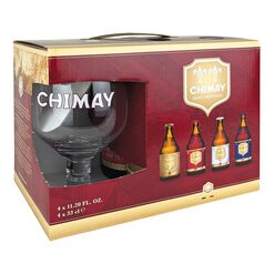 Chimay Ale 4 Pack With Glass Gift Set