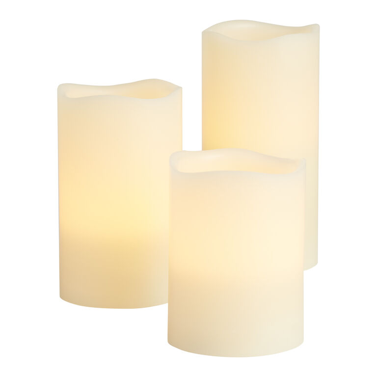Flameless LED Pillar Candle With Remote 3 Pack image number 1