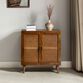 Helmer Cherry and Rattan Cane Storage Cabinet image number 1