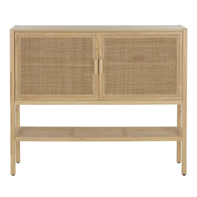 Leith Pine Wood and Rattan Cane Buffet with Shelf image number 2