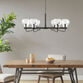 Porto Matte Black Iron and Clear Glass 6 Light Chandelier image number 1