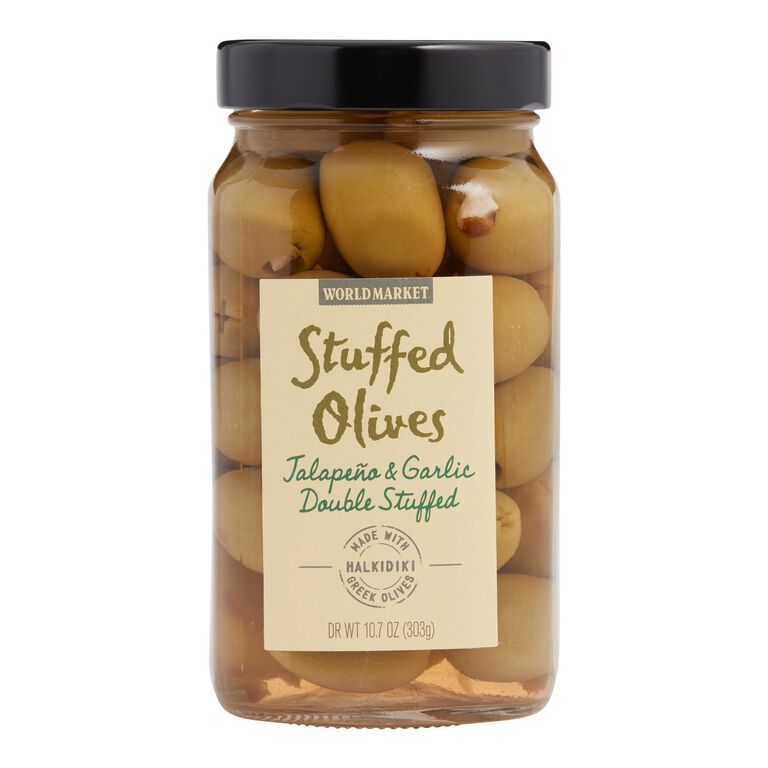 World Market® Jalapeno and Garlic Stuffed Halkidiki Olives image number 1