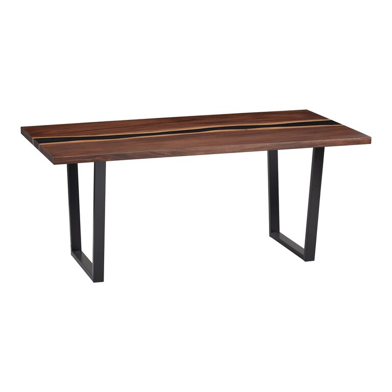 Cailen Mocha Live Edge Wood and Resin Dining Table image number 1