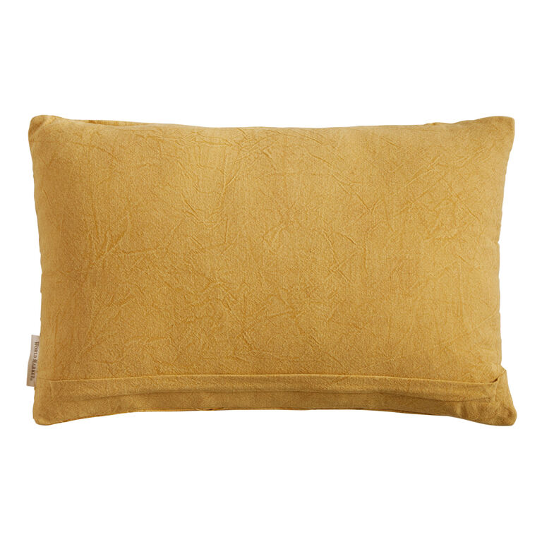 Gold Stonewashed Scalloped Lumbar Pillow image number 3