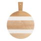 Small Round Wood and White Marble Paddle Cutting Board image number 0