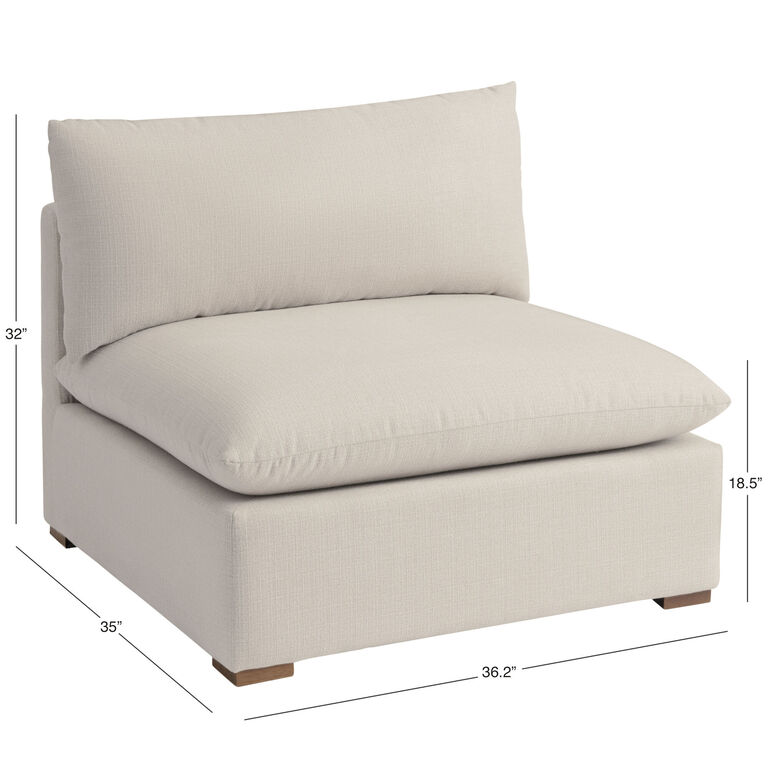 Weston Sand Pillow Top Modular Sectional Armless Chair image number 6