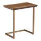 Sloan Faux Live Edge Wood and Gold Metal Laptop Table image number 0