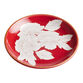 Round Red and White Ceramic Floral Tea Rest Set of 2 image number 0