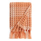 Orange Plaid Waffle Weave Cotton Hand Towel image number 0