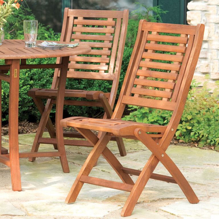 Danner Eucalyptus Wood Folding Outdoor Dining Chair Set of 2 image number 3
