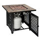 La Serena Square Slate Tile and Steel Gas Fire Pit Table image number 2