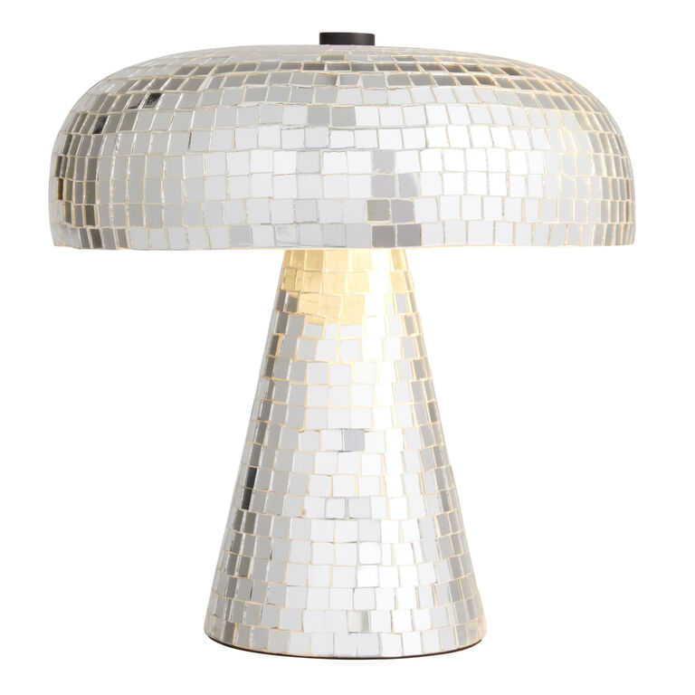 Mirrored Glass Disco Mushroom 2 Light Table Lamp image number 2