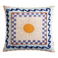 Ivory And Blue Sunny Tile Indoor Outdoor Throw Pillow image number 0