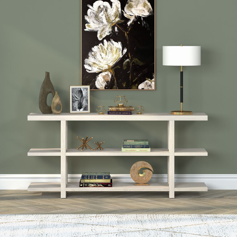 Elia Off White Console Table With Shelves image number 2