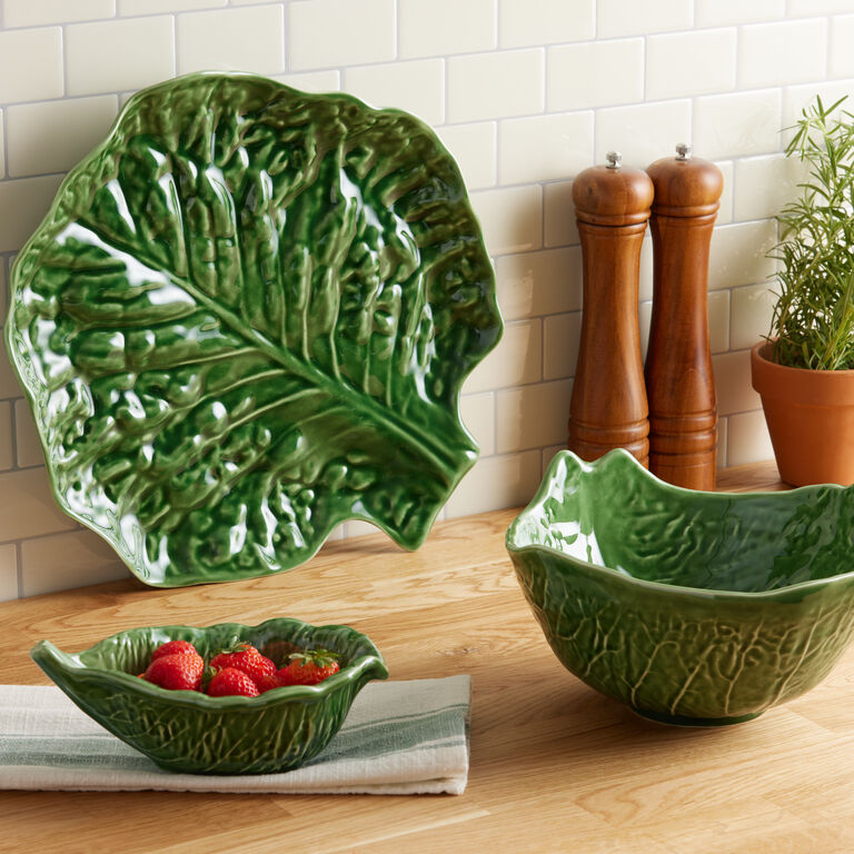Green Cabbage Figural Serving Platter image number 2