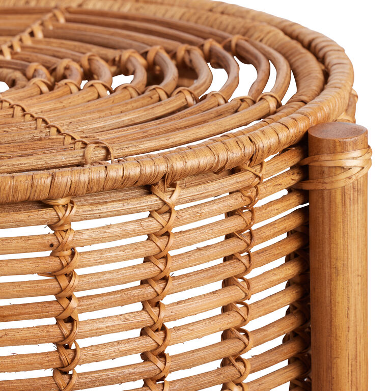 Cory Rattan 2 Tier Basket Stand With Lid image number 4