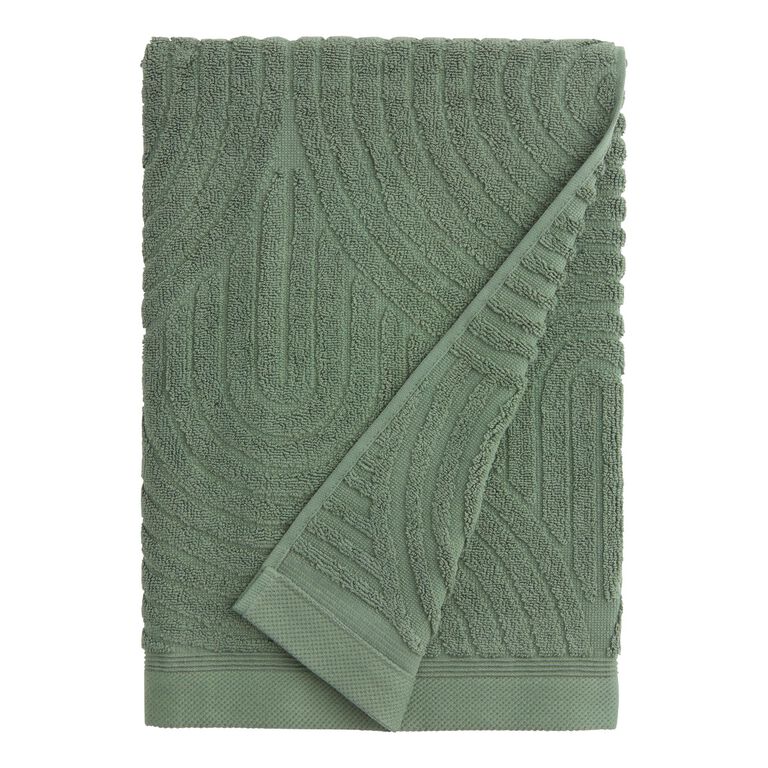 Laurel Wreath Green Sculpted Arches Towel Collection image number 3