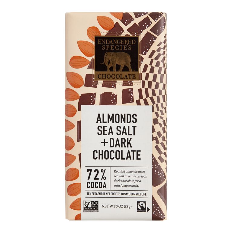 Endangered Species Salted Almond Dark Chocolate Bar image number 1