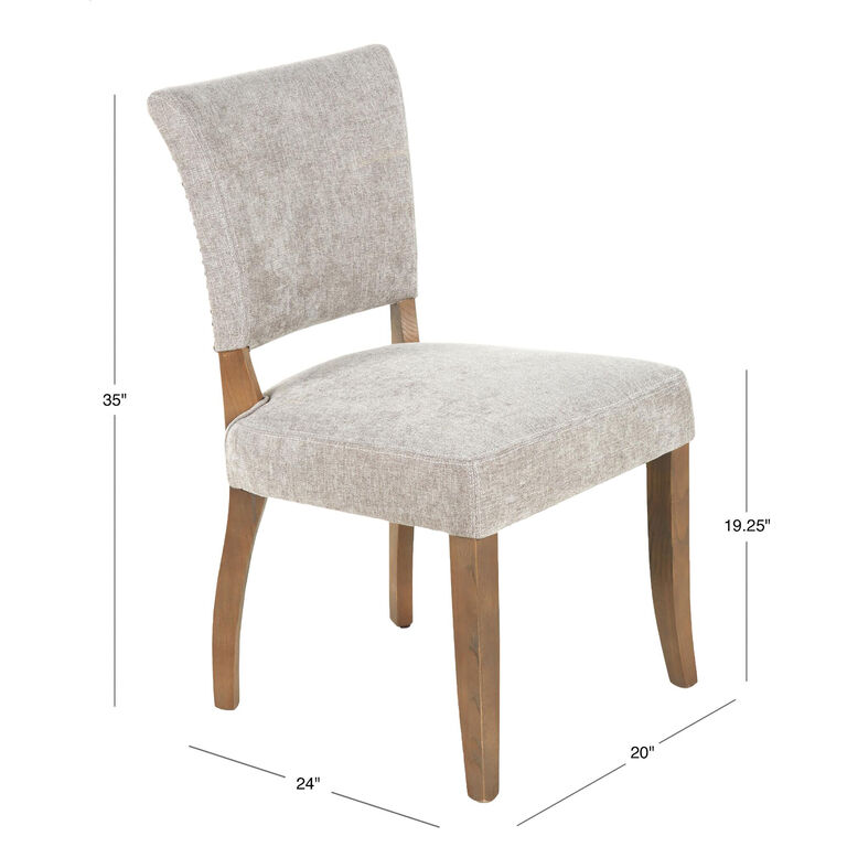 Monroe Gray Wood Upholstered Dining Chairs Set of 2 image number 5