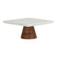 Square White Marble And Mango Wood Cake Stand image number 0