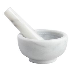 White Marble  Mortar and Pestle