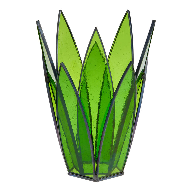 Green Stained Glass Snake Plant Decor image number 1