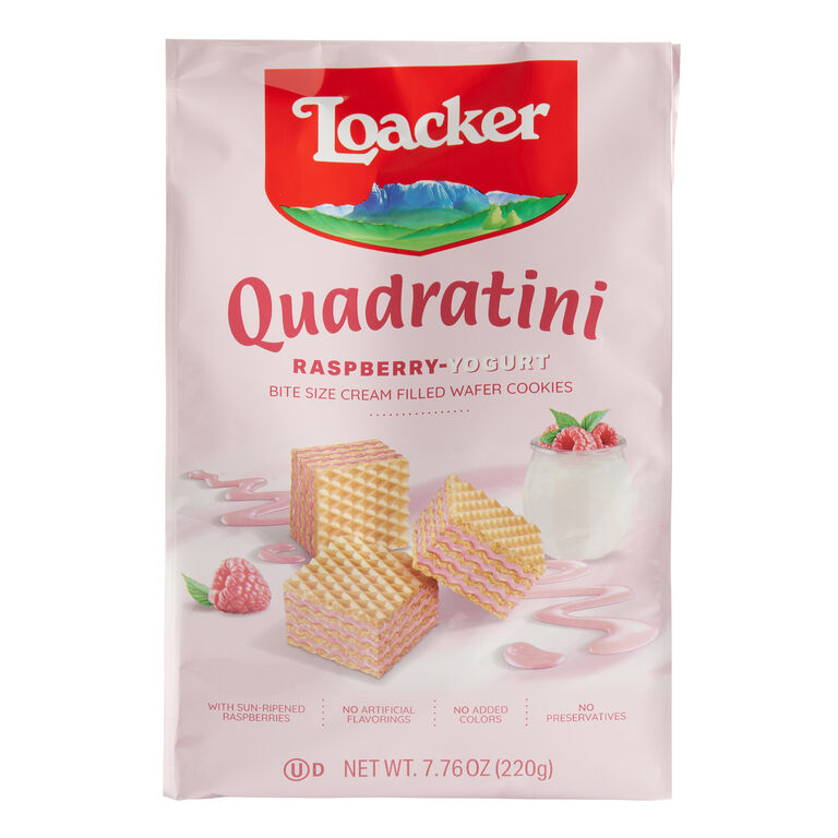 Loacker Quadratini Raspberry Yogurt Wafers image number 1