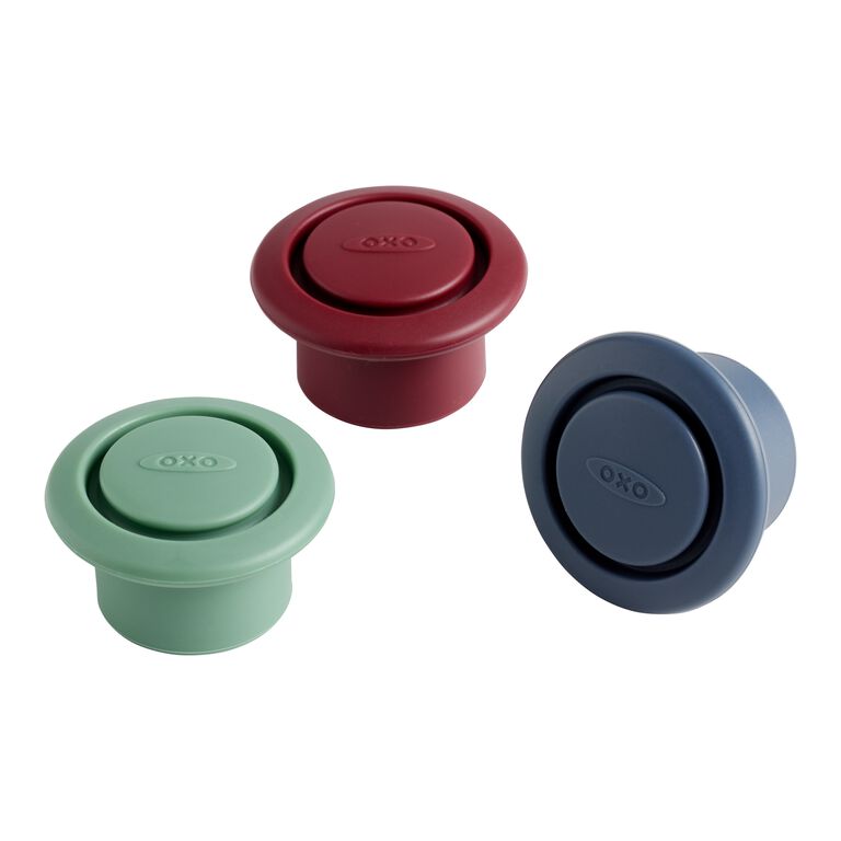 OXO Good Grips Silicone Bottle Stoppers 3 Pack image number 2