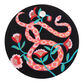Society6 Round Bamboo Pink Snake Floral Cutting Board image number 0