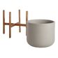 Sevilla Cement Outdoor Planter With Wood Stand image number 1